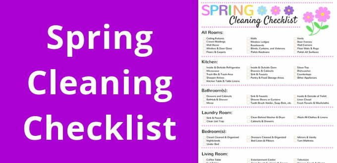 Spring Cleaning Checklist - A room by room spring cleaning checklist for a deep clean.